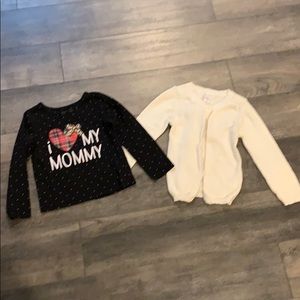 Long sleeved shirt and Cardigan